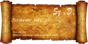 Szohner Dézi névjegykártya
